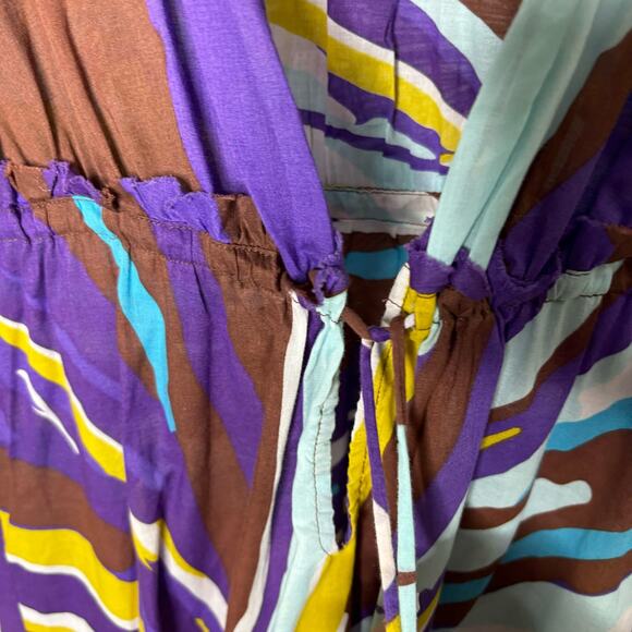Diane von Furstenberg Multicolor Swimsuit Cover up 100% Cotton Women's Medium - Picture 3 of 7